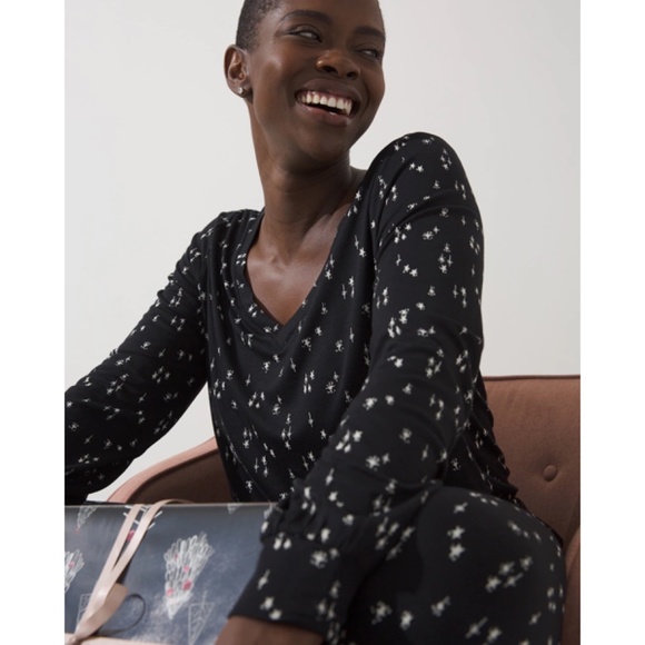 SOMA - SOMAWKND Sunday Lounge Set Black with stars sz:M - Picture 2 of 4